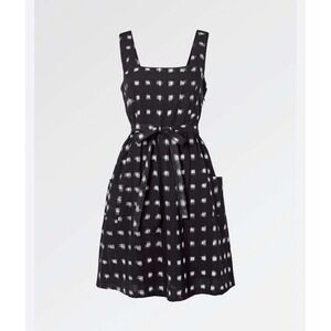 Fat‎ Face Women's Serena Ikat Black White Sleeveless Dress Size 10 Sundress